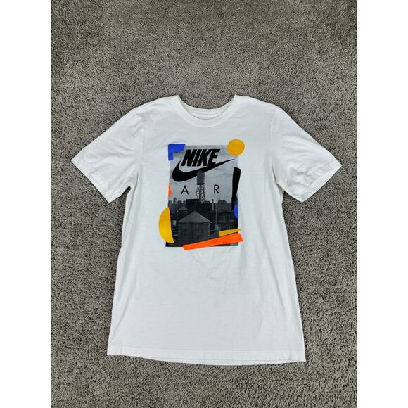 Nike Shirt Mens Small White Water Tower City Scape Short Sleeve Casual - Picture 1 of 9